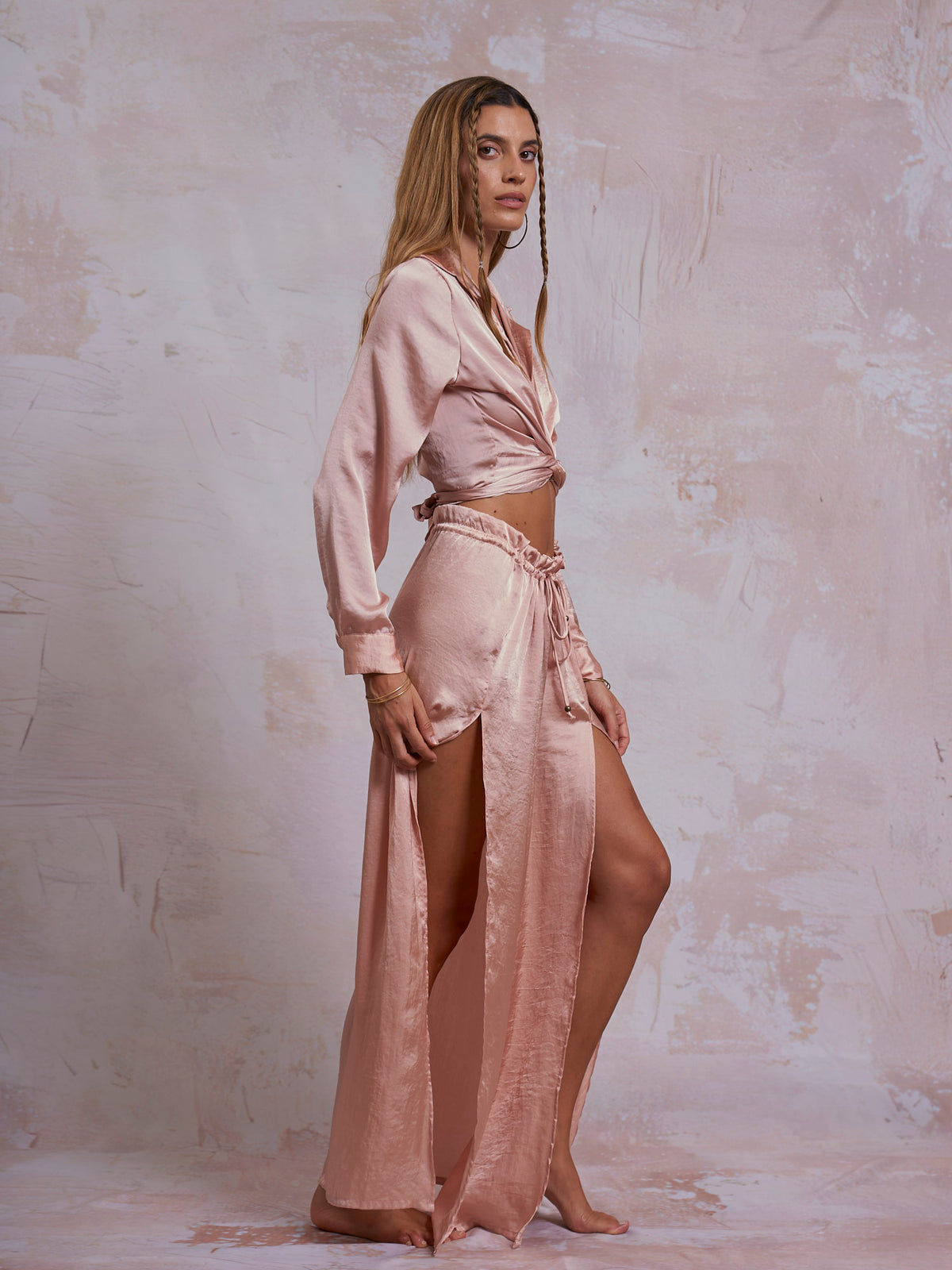 Blush Satin Cleo Skirt