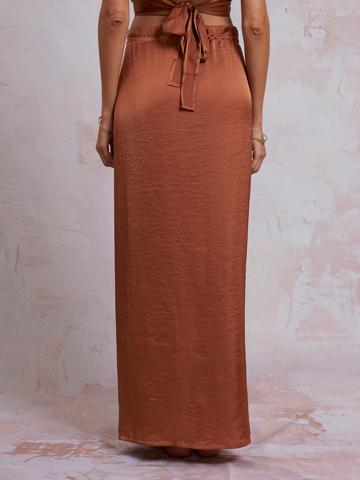 Copper Satin Cleo Skirt