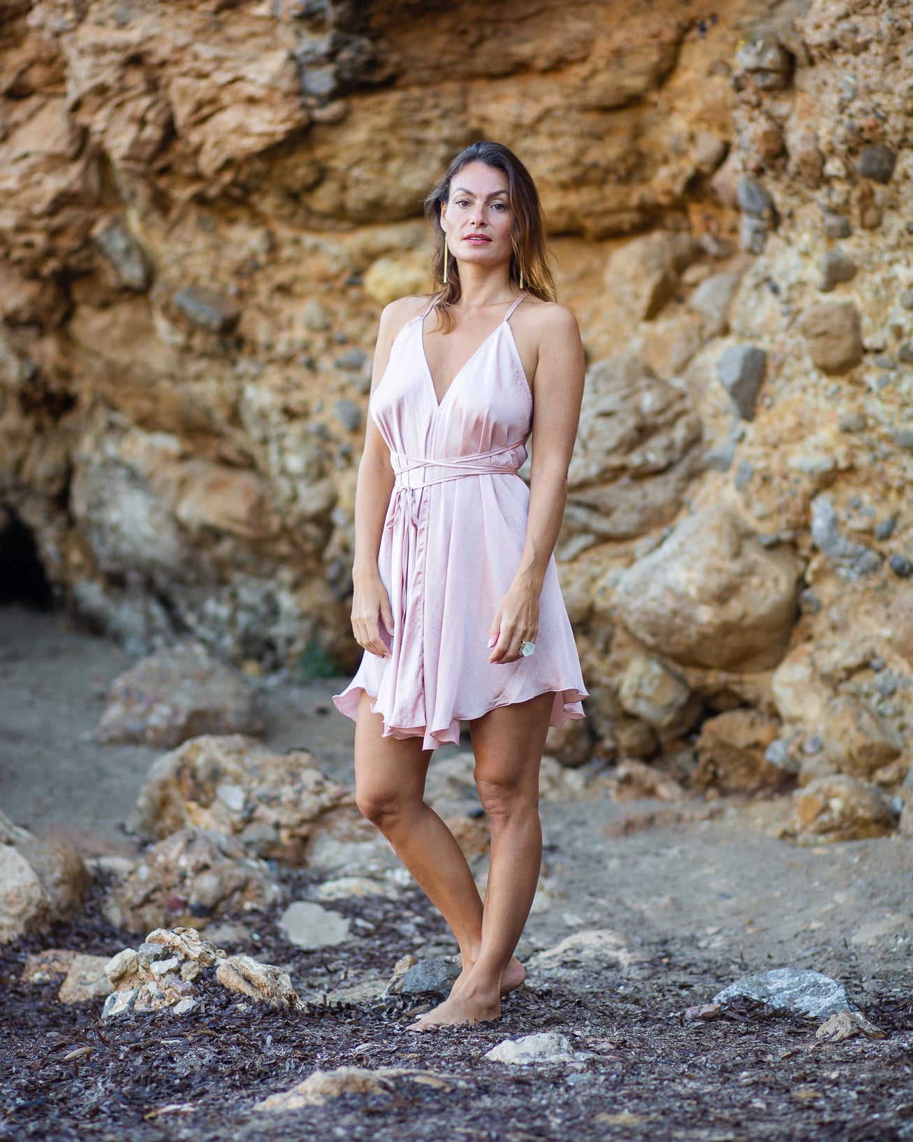 Pink Satin Ibiza Dress