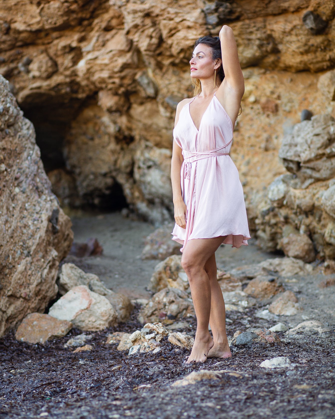 Pink Satin Ibiza Dress