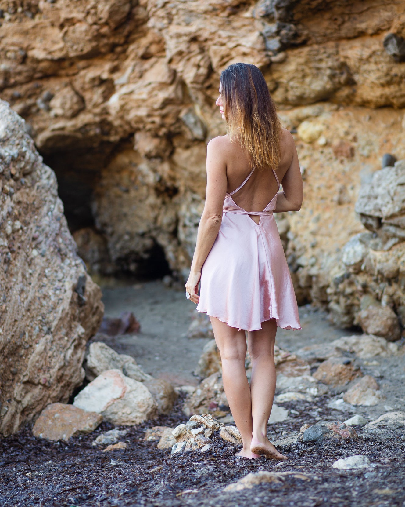 Pink Satin Ibiza Dress