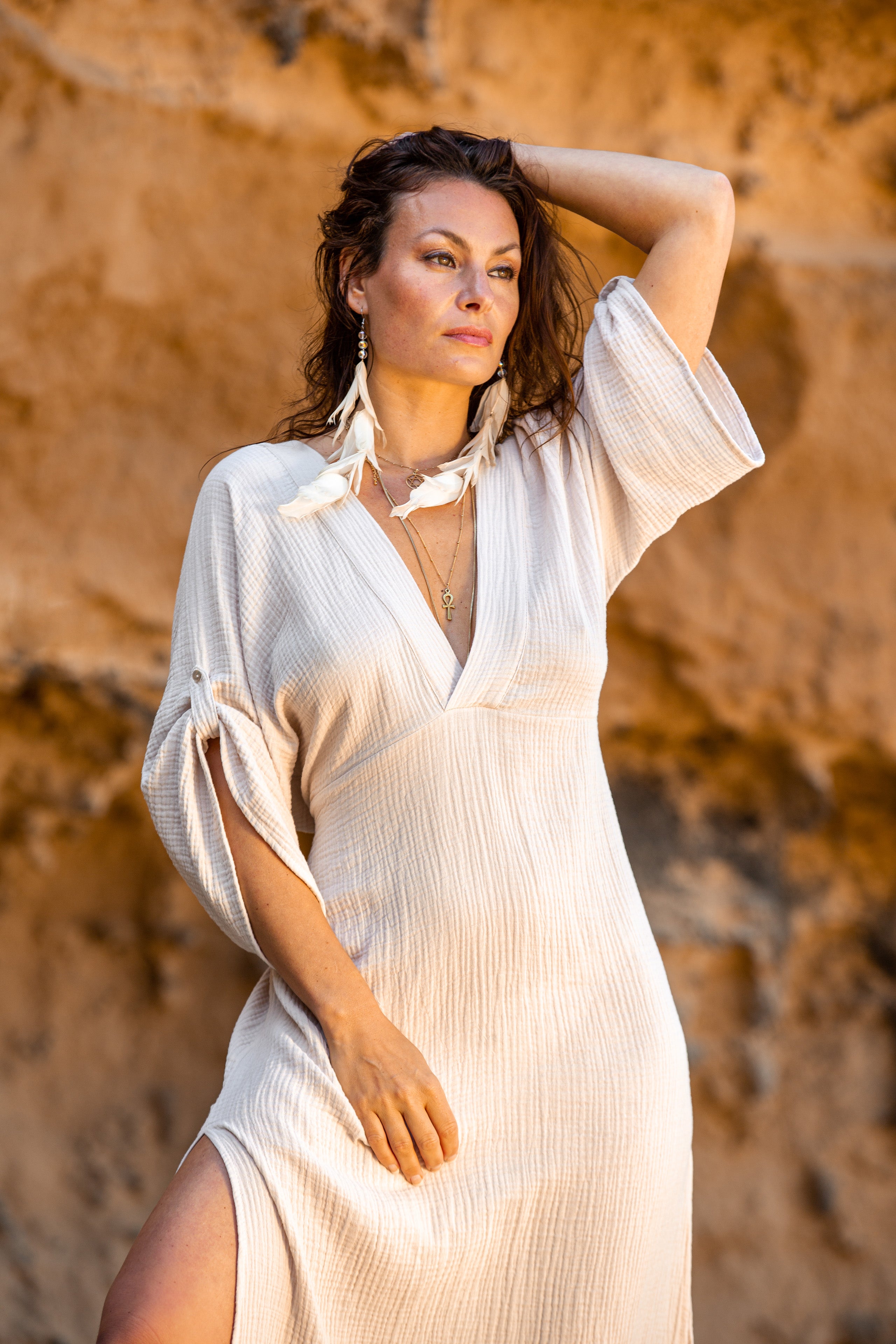 Sand Kaftan Dress