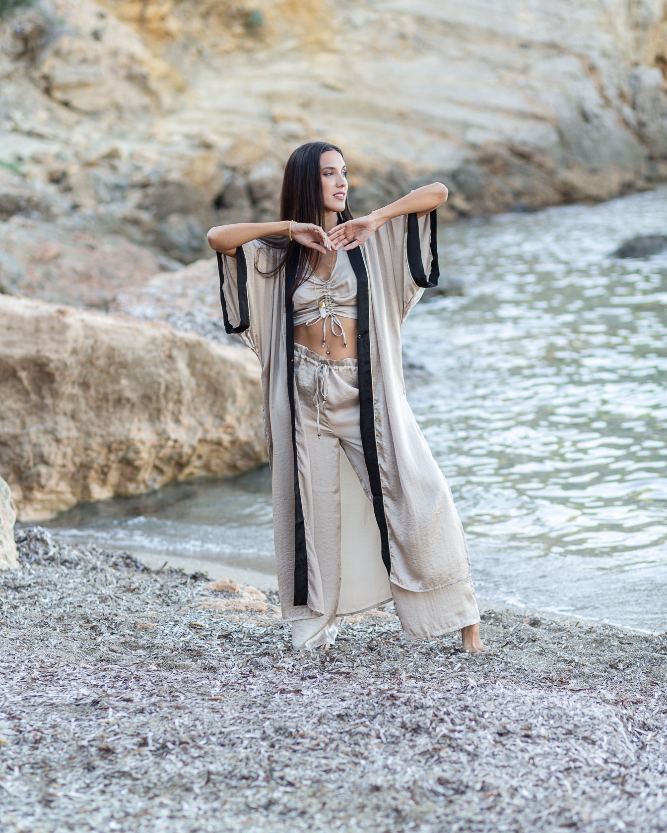 Champagne Agate Kimono