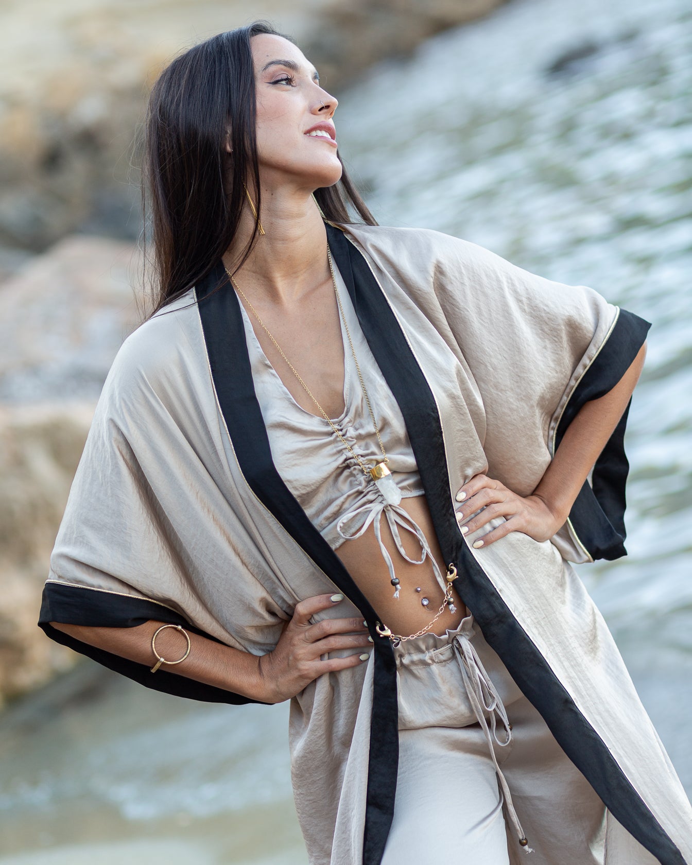 Champagne Agate Kimono