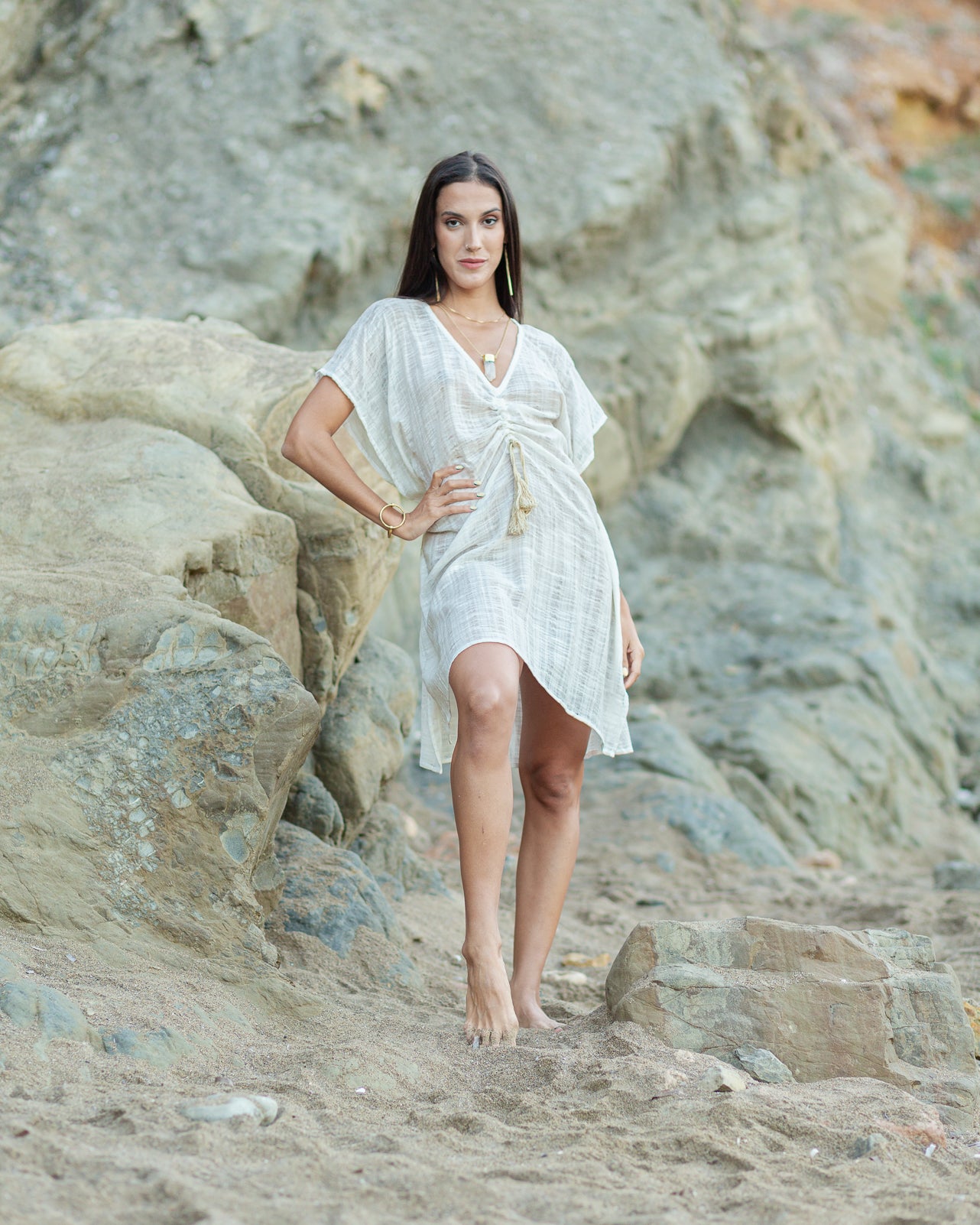 White Short Kunal Kaftan
