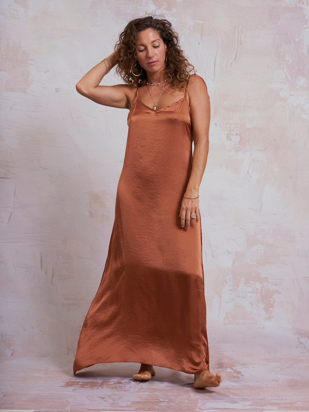 Copper Satin Luna Dress