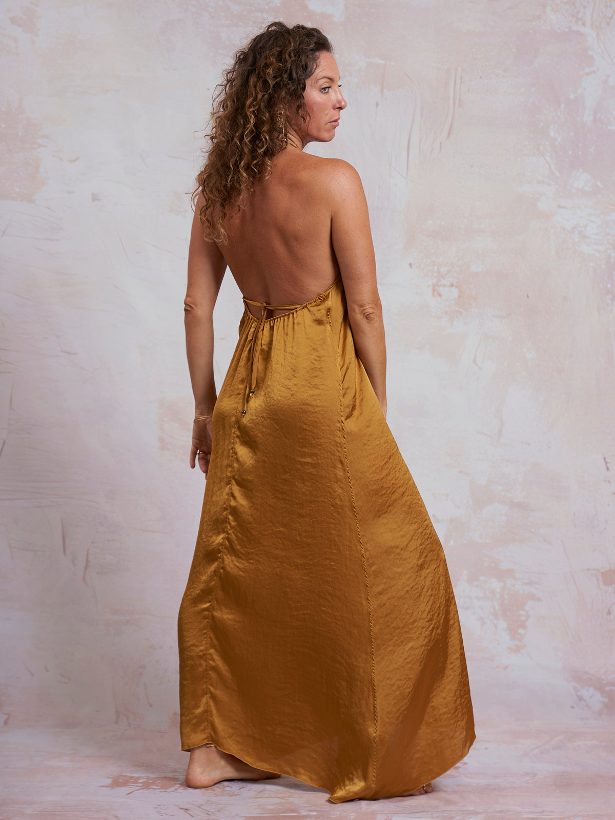 Gold Satin Luna Dress
