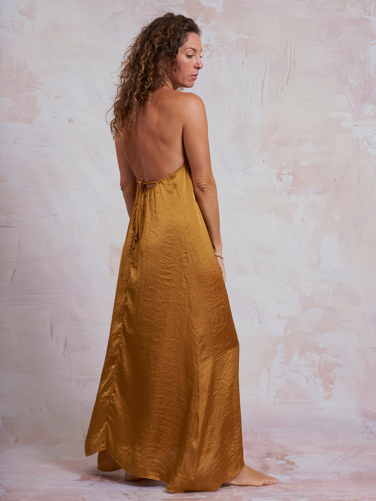 Gold Satin Luna Dress