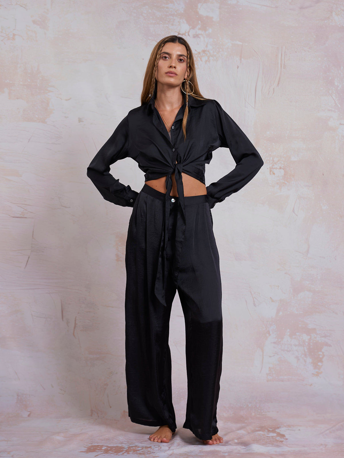 Black Satin Nancy Shirt