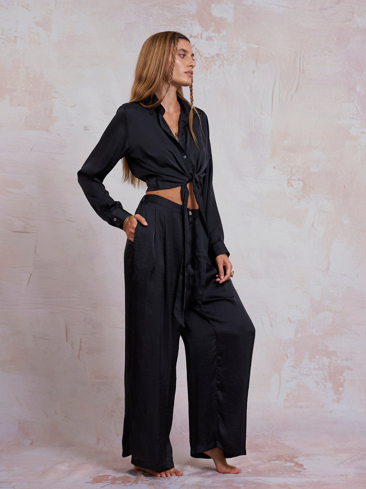 Black Satin Nancy Shirt