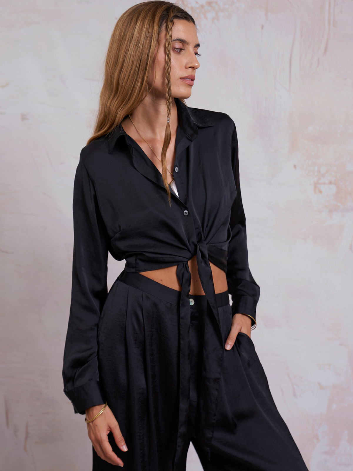 Black Satin Nancy Shirt