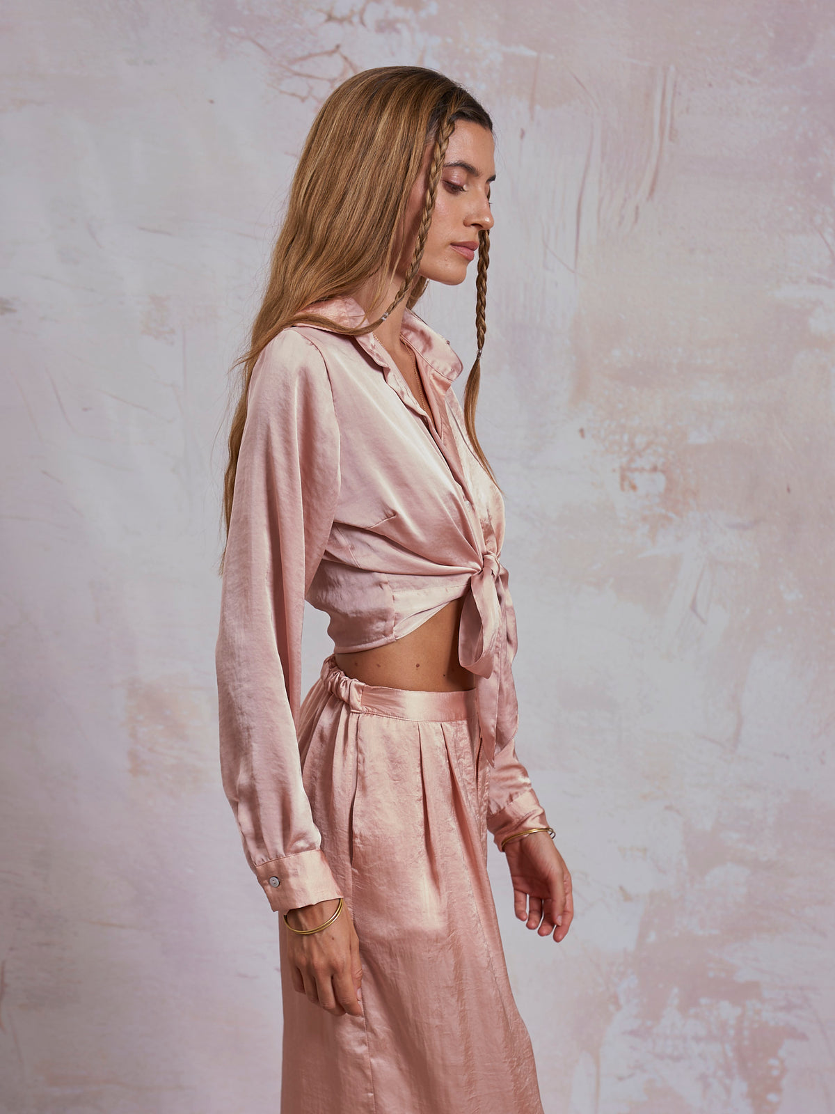Blush Satin Nancy Shirt