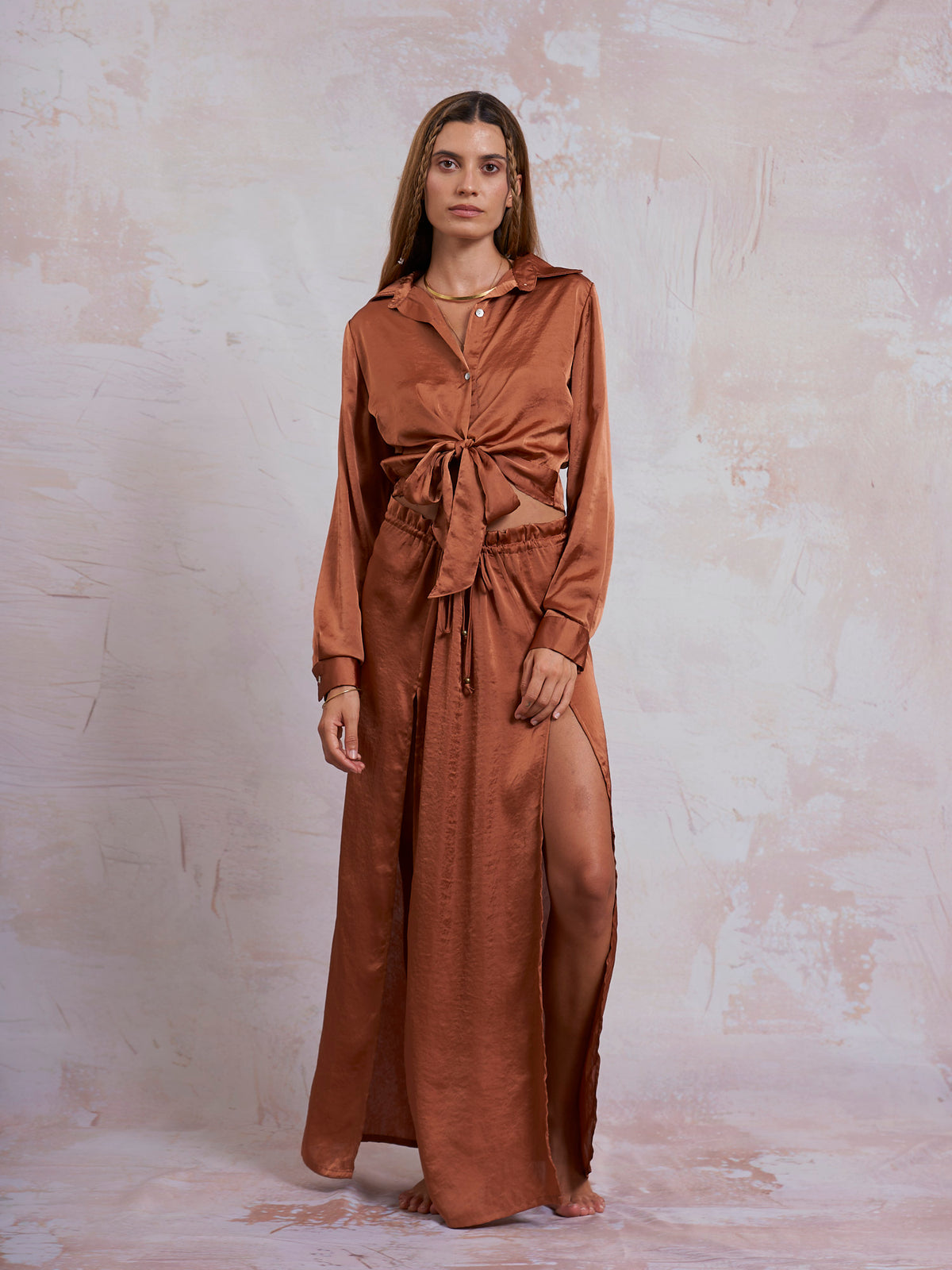 Copper Satin Nancy Shirt