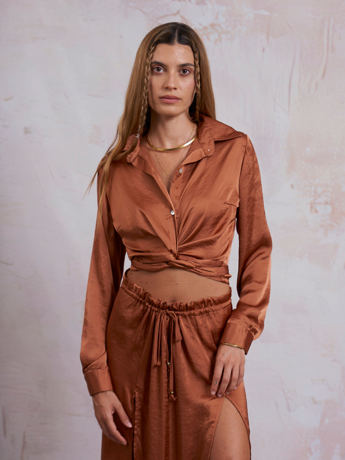 Copper Satin Nancy Shirt