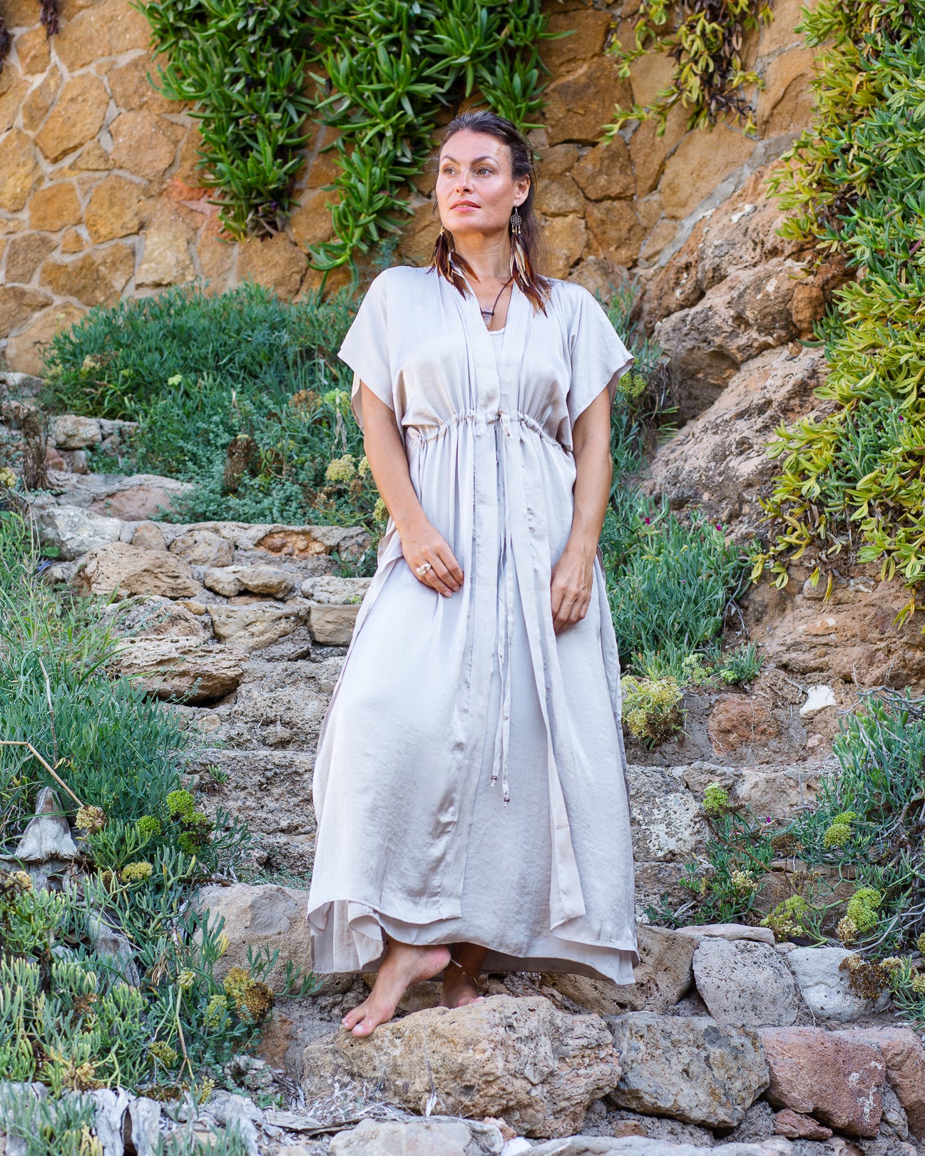 Champagne Satin Iris Kaftan