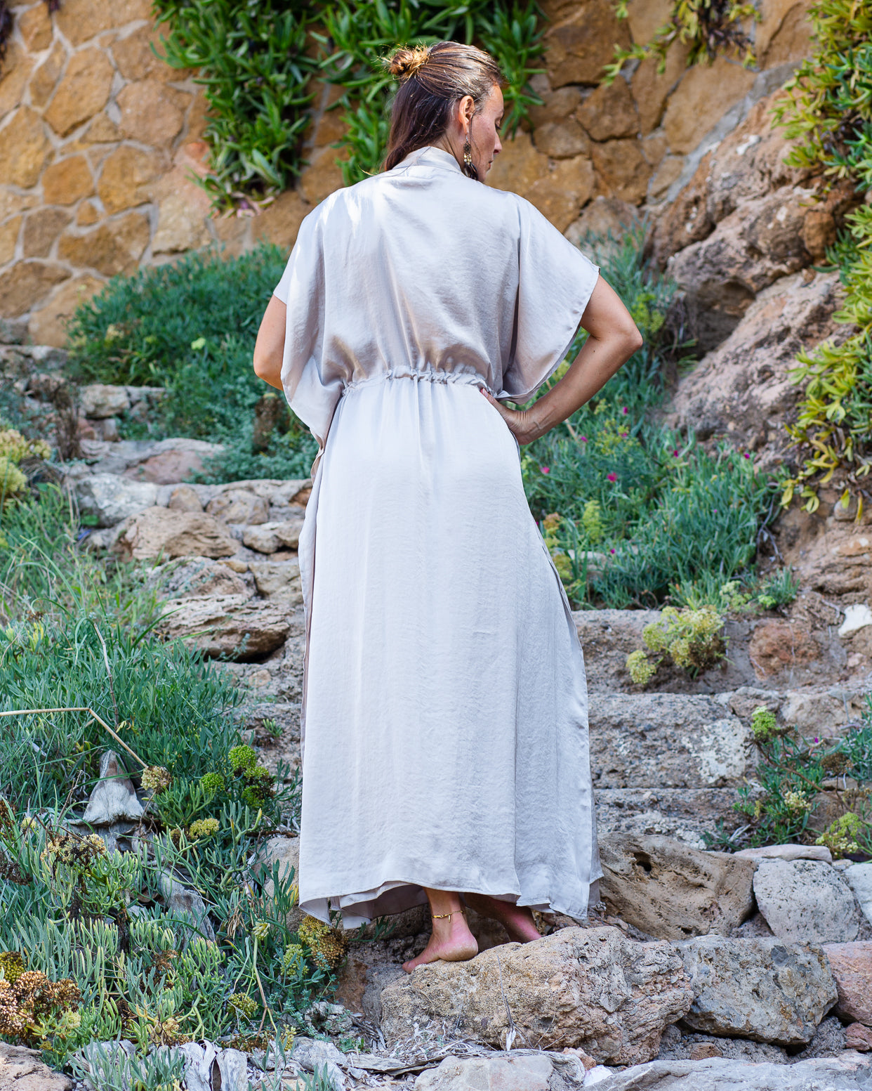 Champagne Satin Iris Kaftan