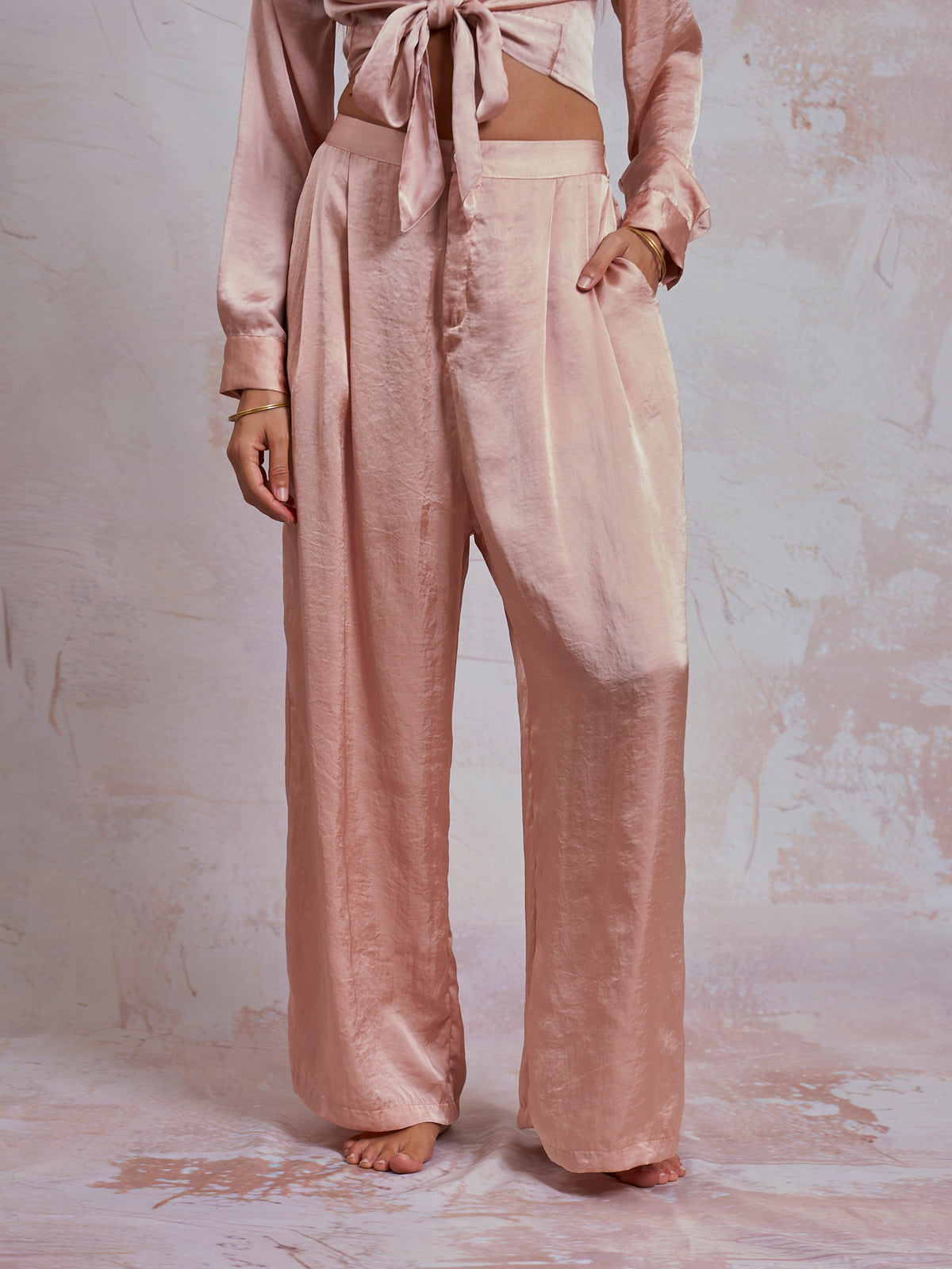 Blush Satin Sara Pants