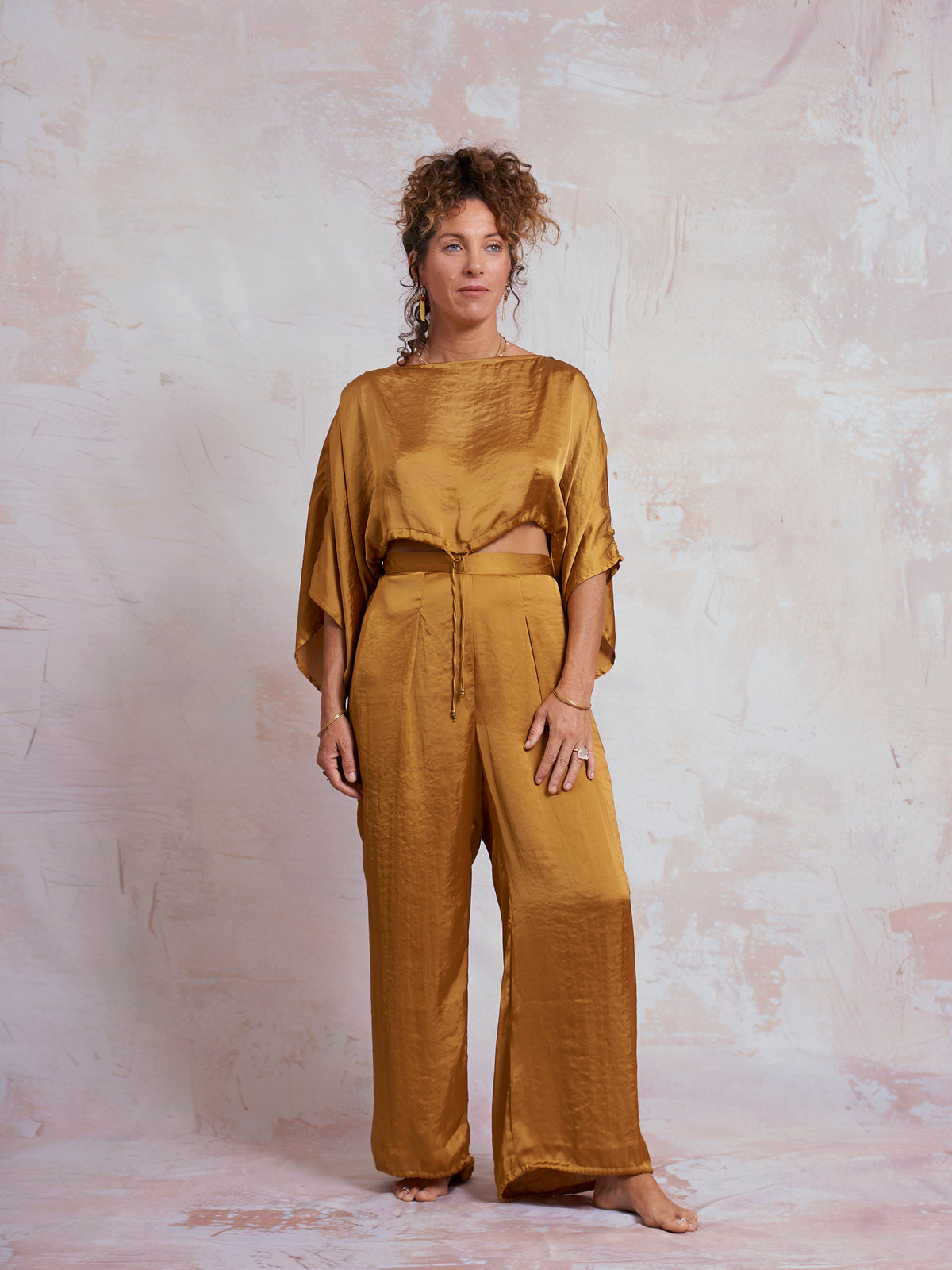 Gold Satin Petra Top