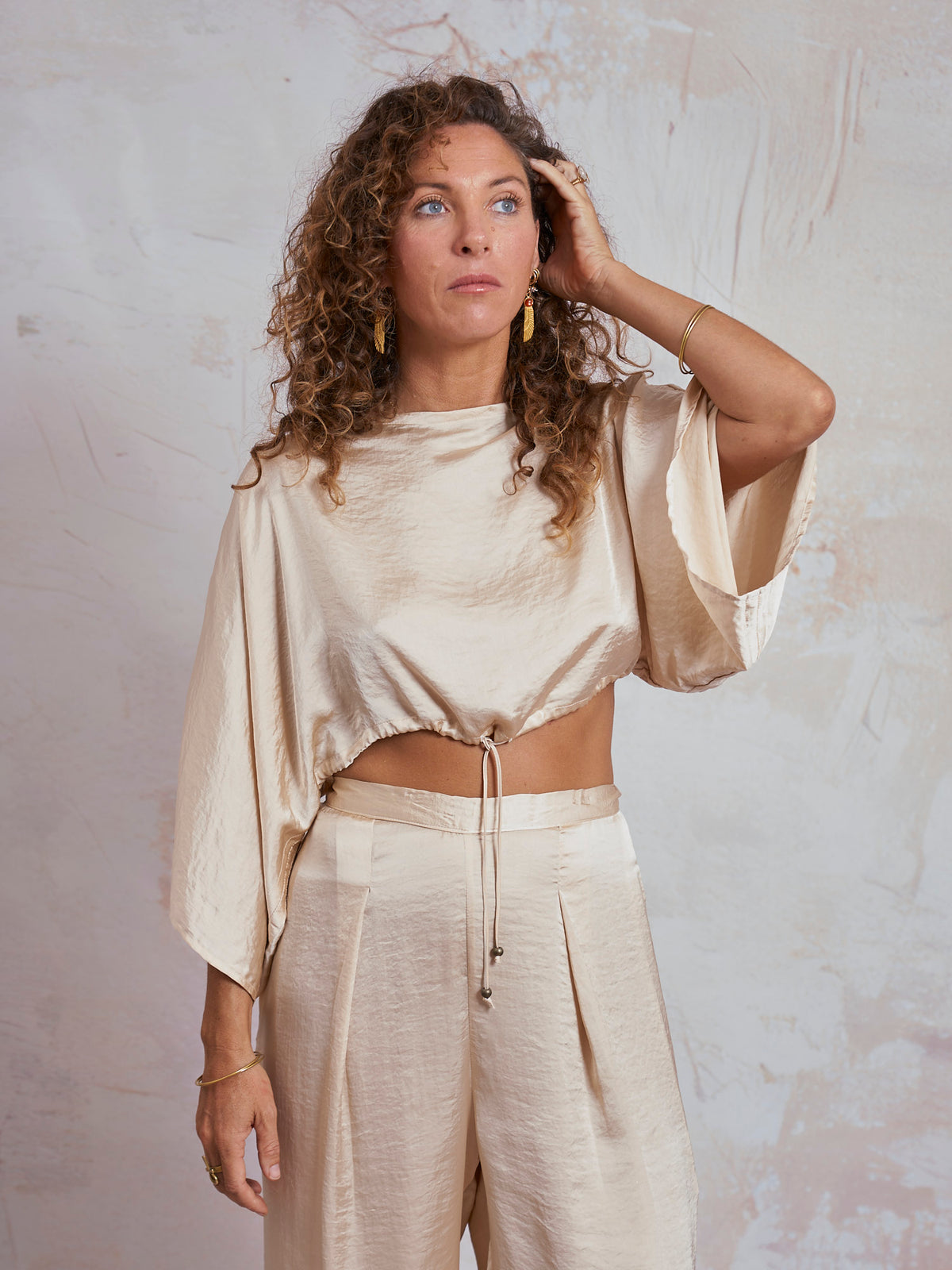 Ivory Satin Petra Top