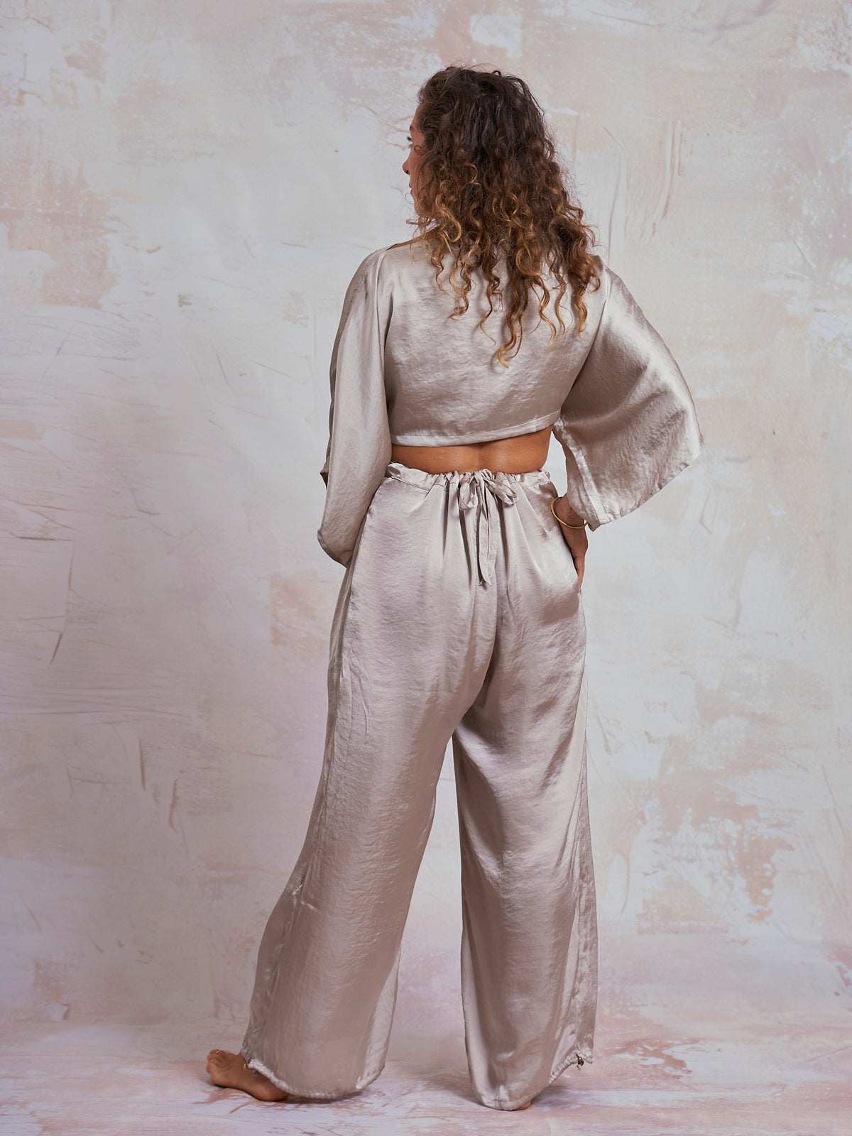 Taupe Satin Petra Top