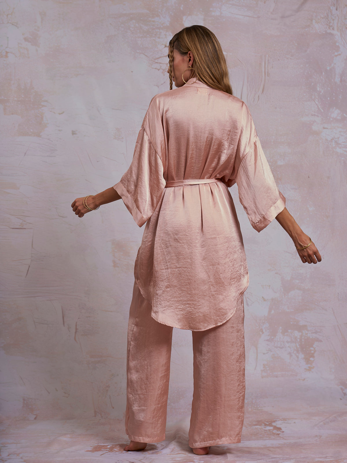 Blush Satin Sam Kimono