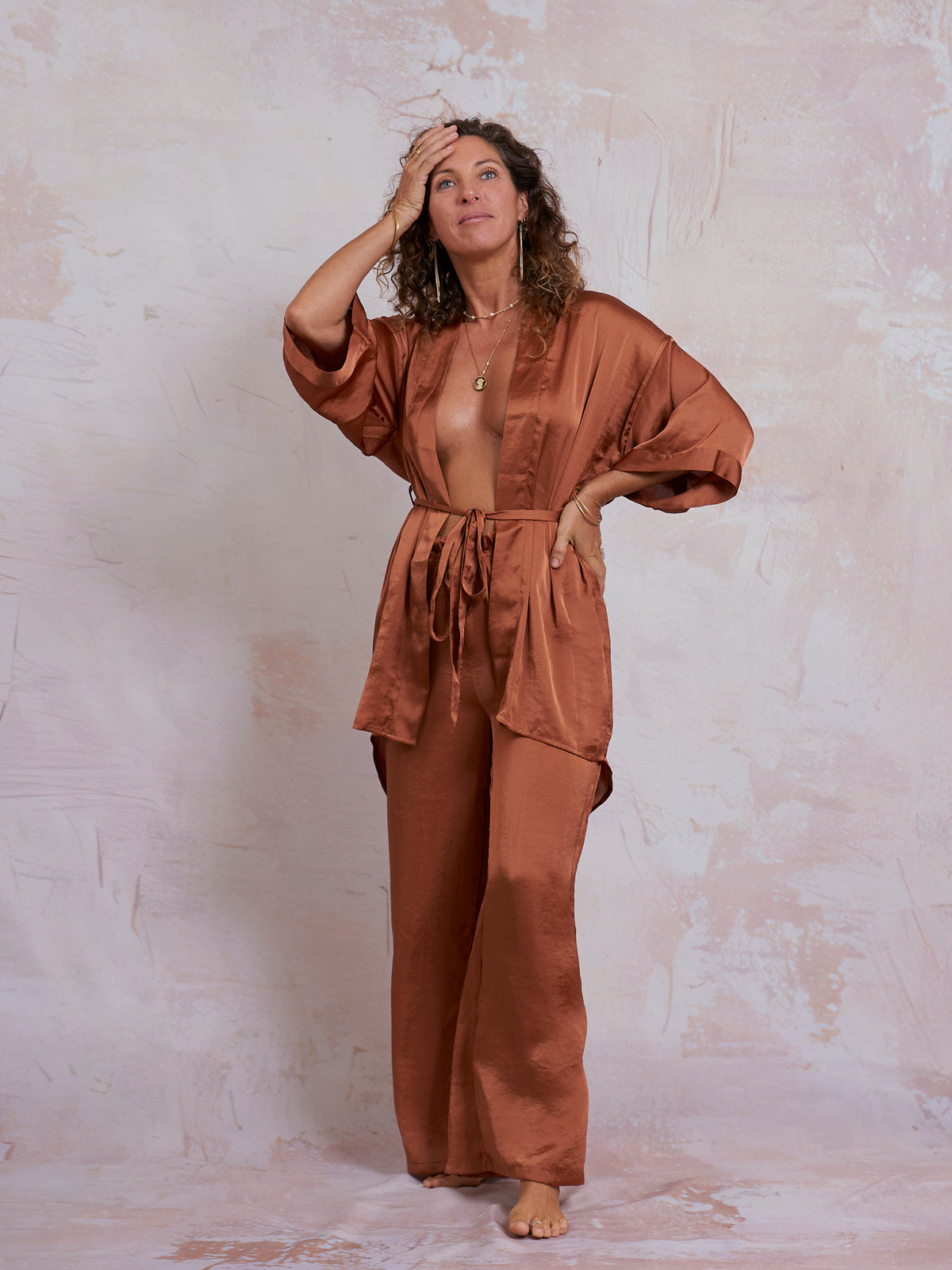 Copper Satin Sam Kimono