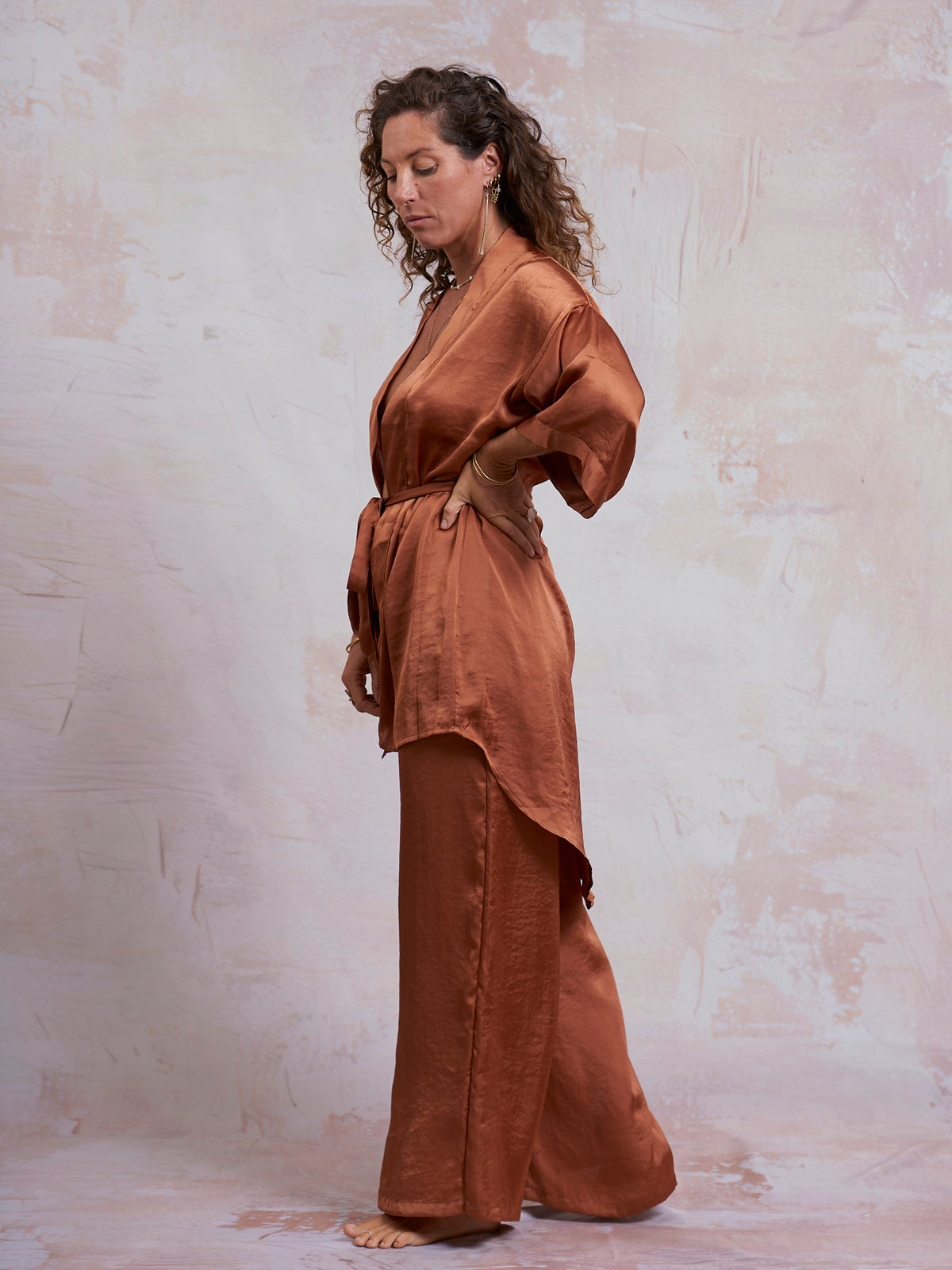 Copper Satin Sam Kimono