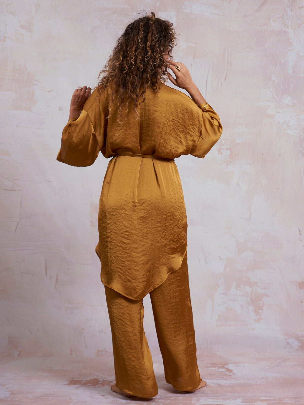 Gold Satin Sam Kimono