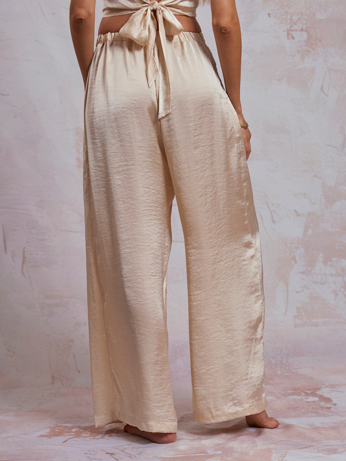 Ivory Satin Sara Pants