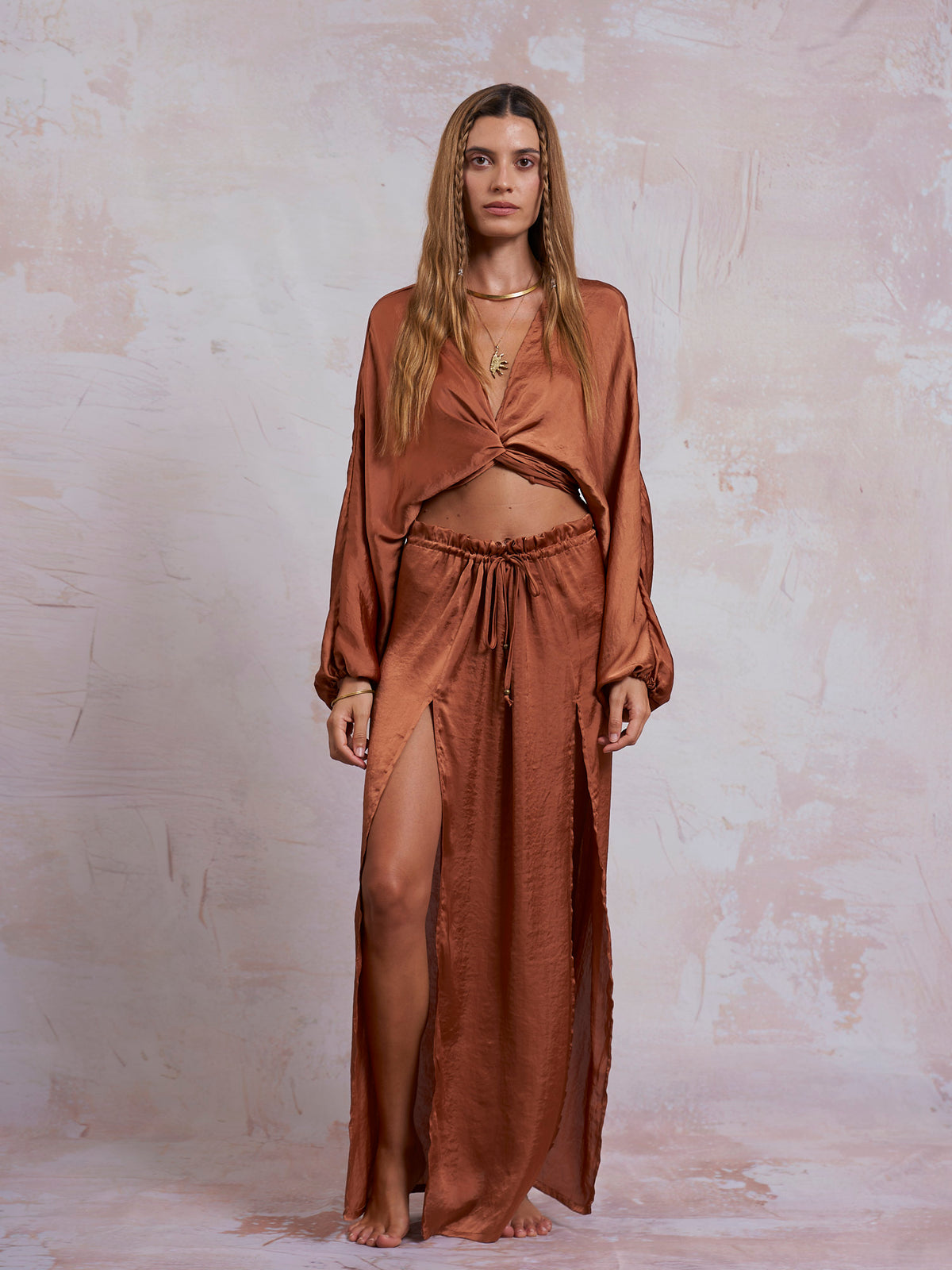 Copper Satin Selene Top