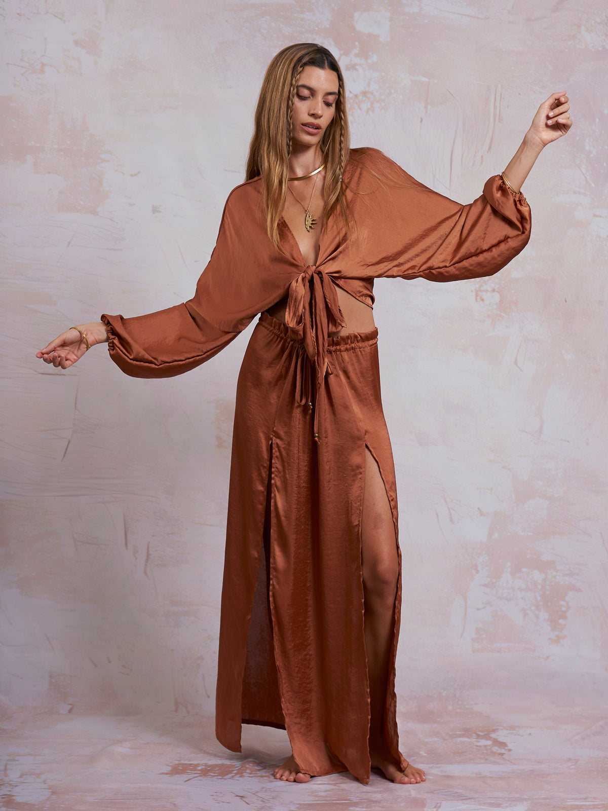 Copper Satin Selene Top