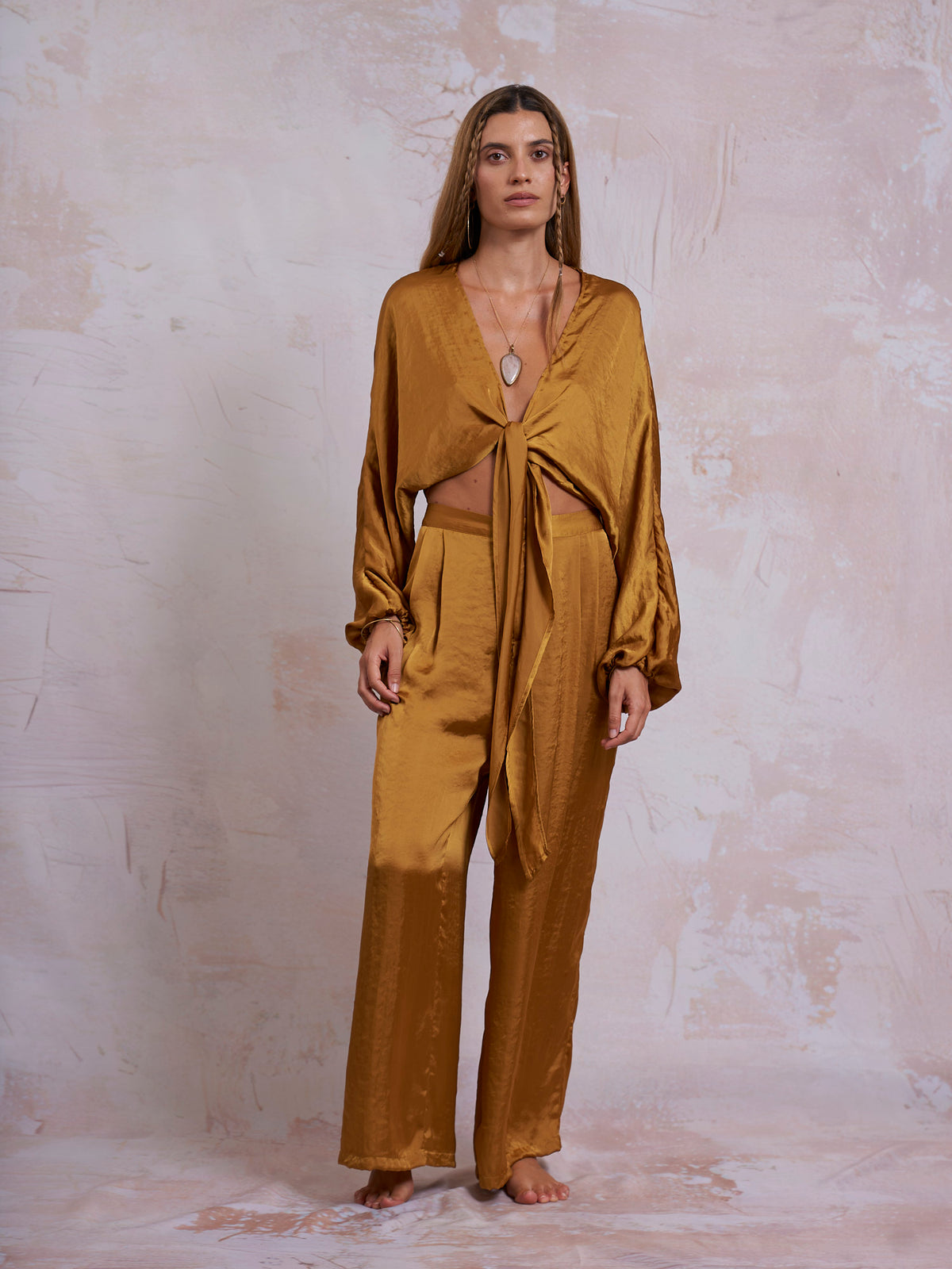 Gold Satin Selene Top