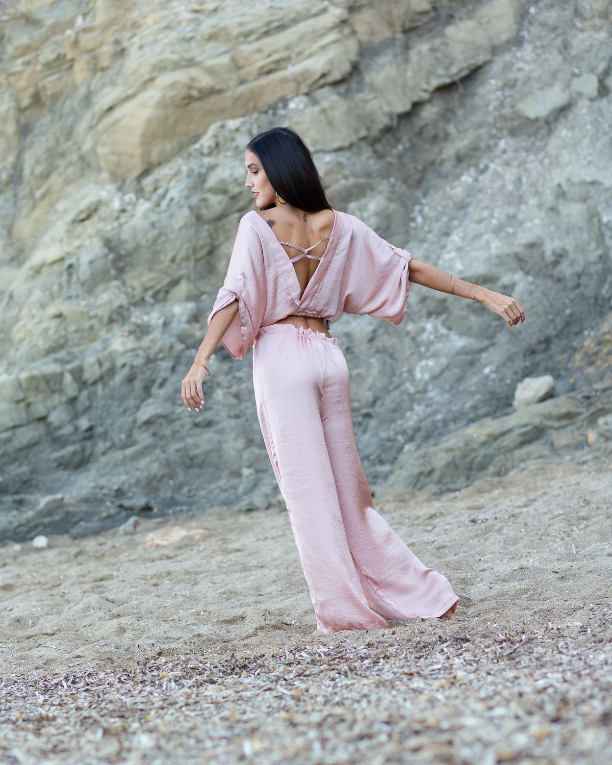 Pink Satin Diamond Top