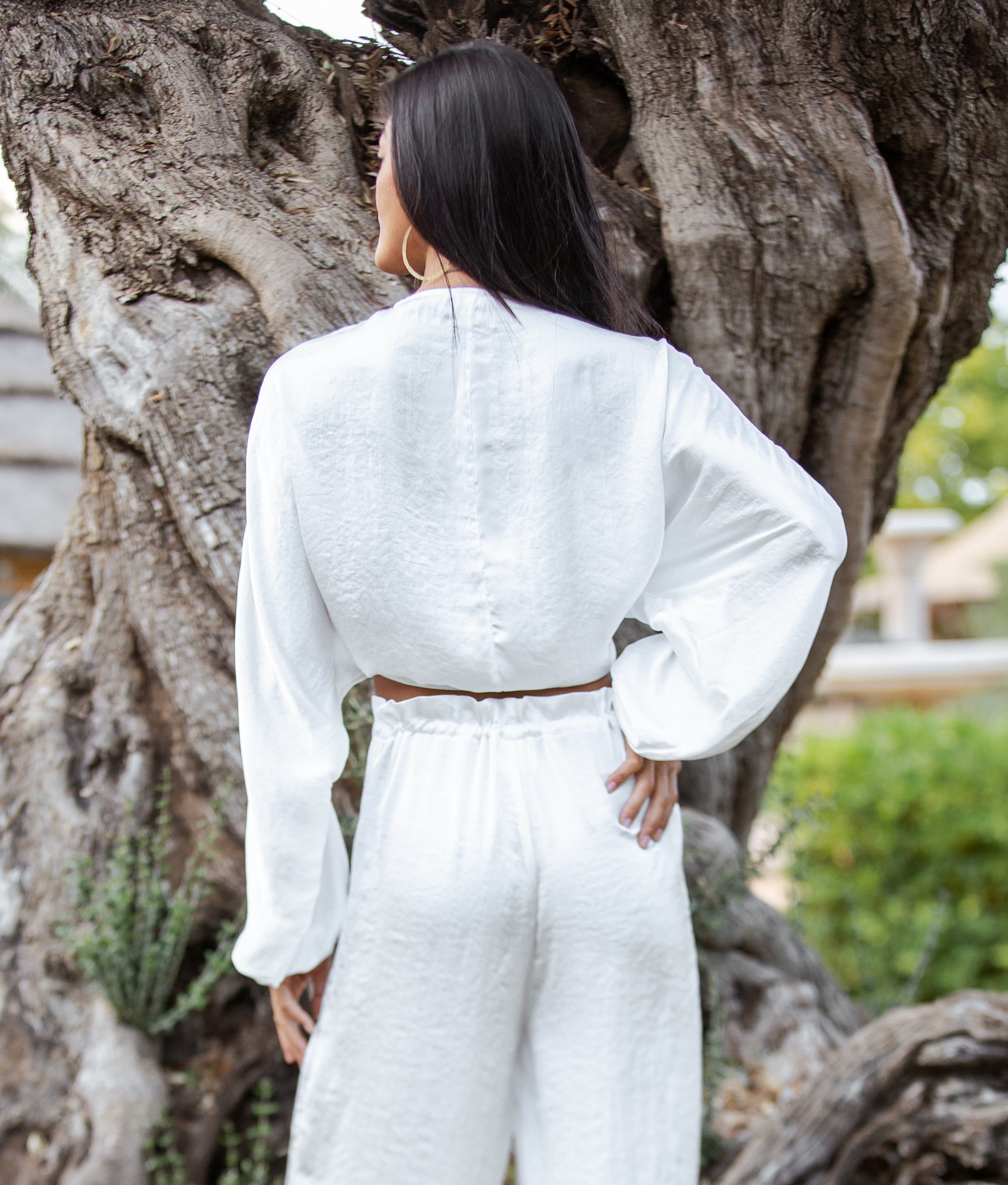 White Satin Selene Top