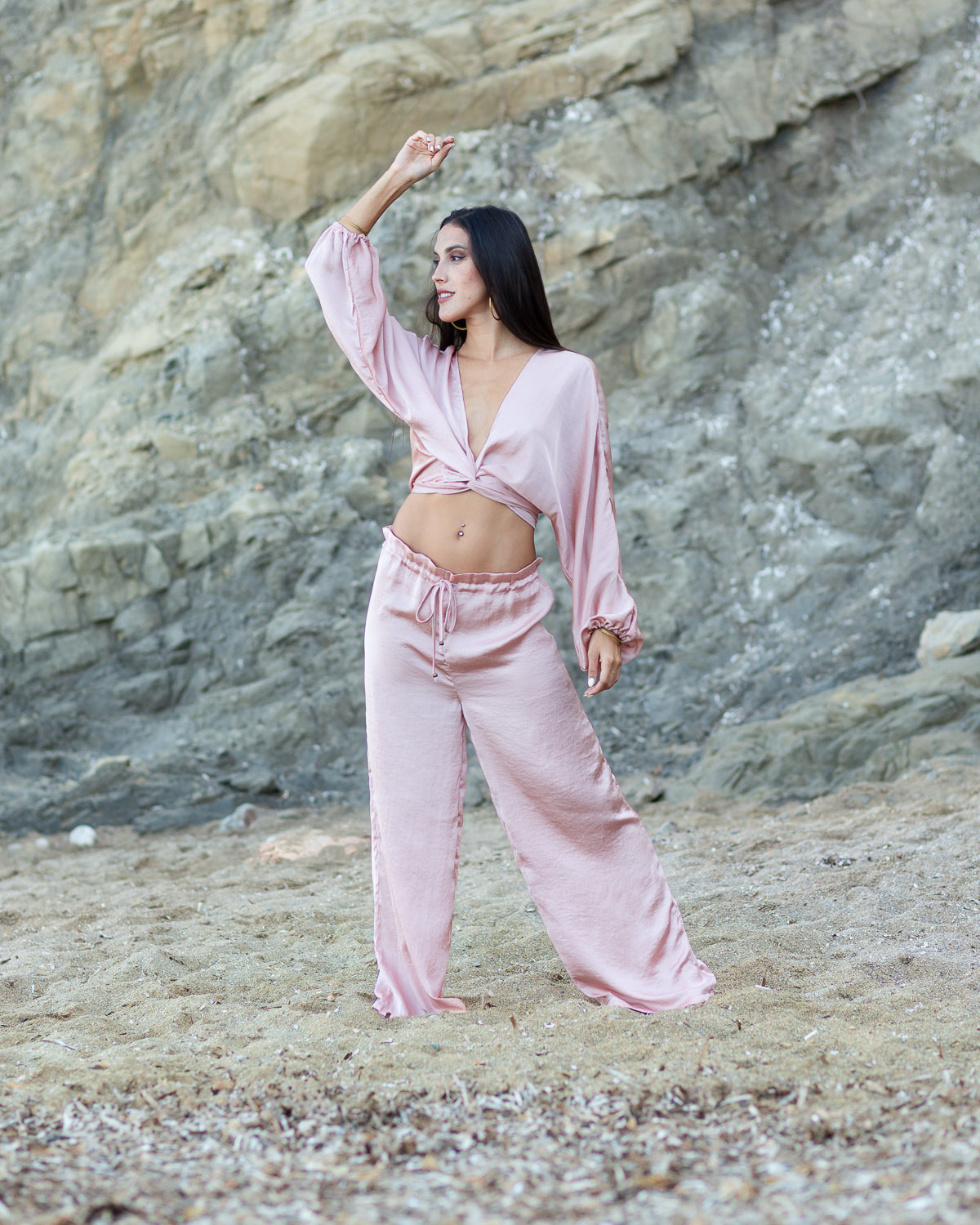 Pink Satin Selene Top