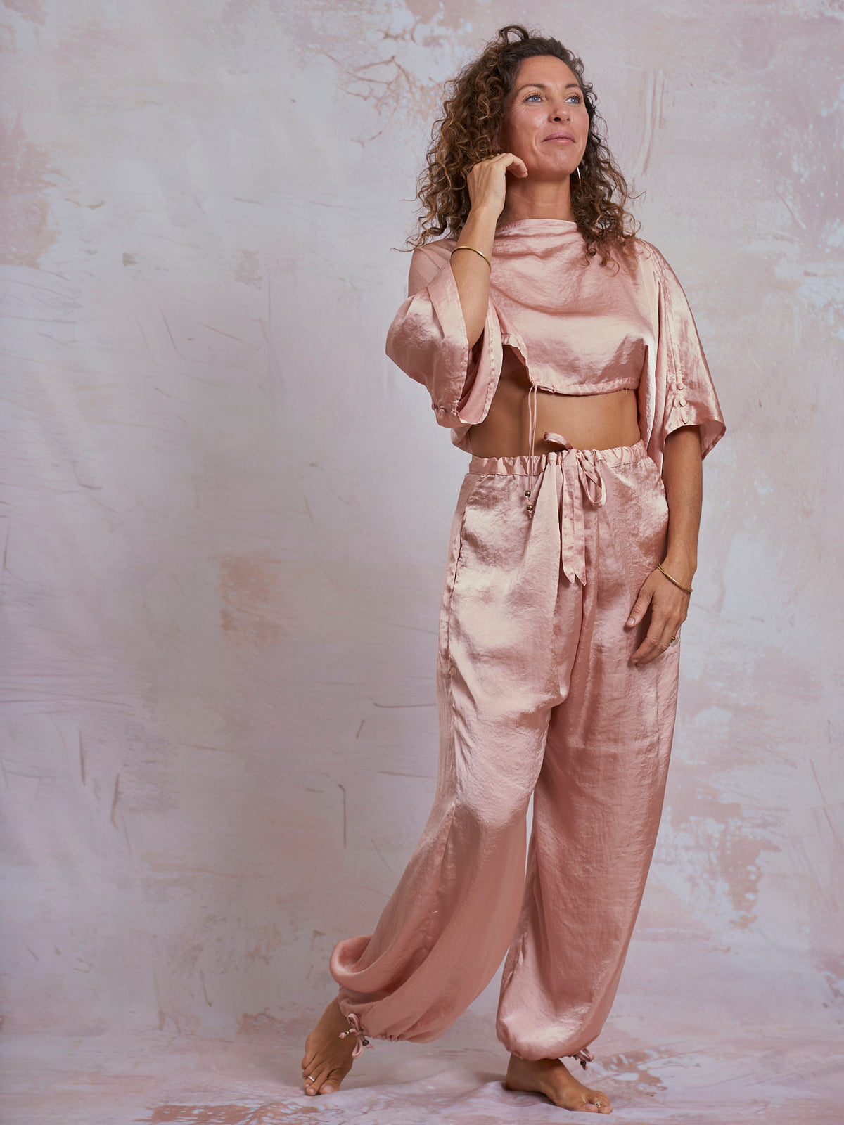 Blush Satin Yuko Pants