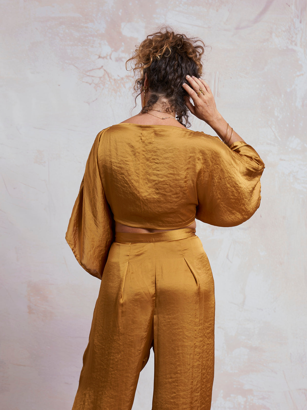 Gold Satin Yuko Pants