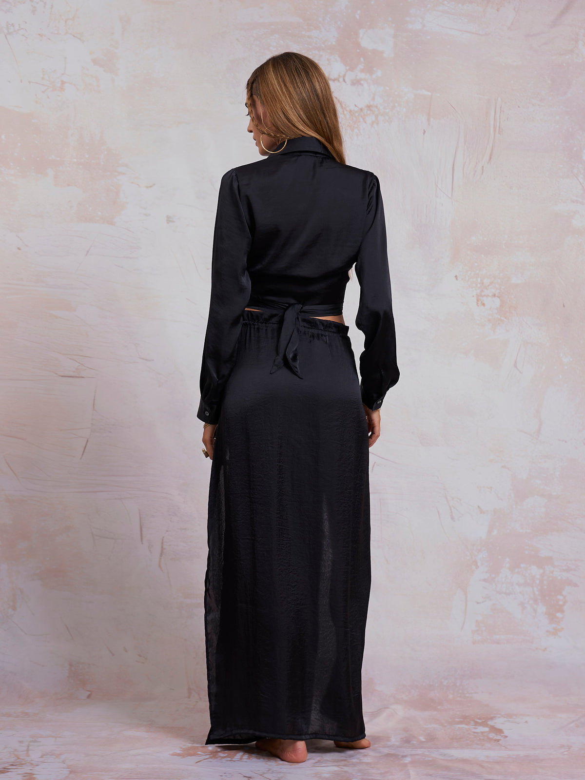Black Satin Cleo Skirt