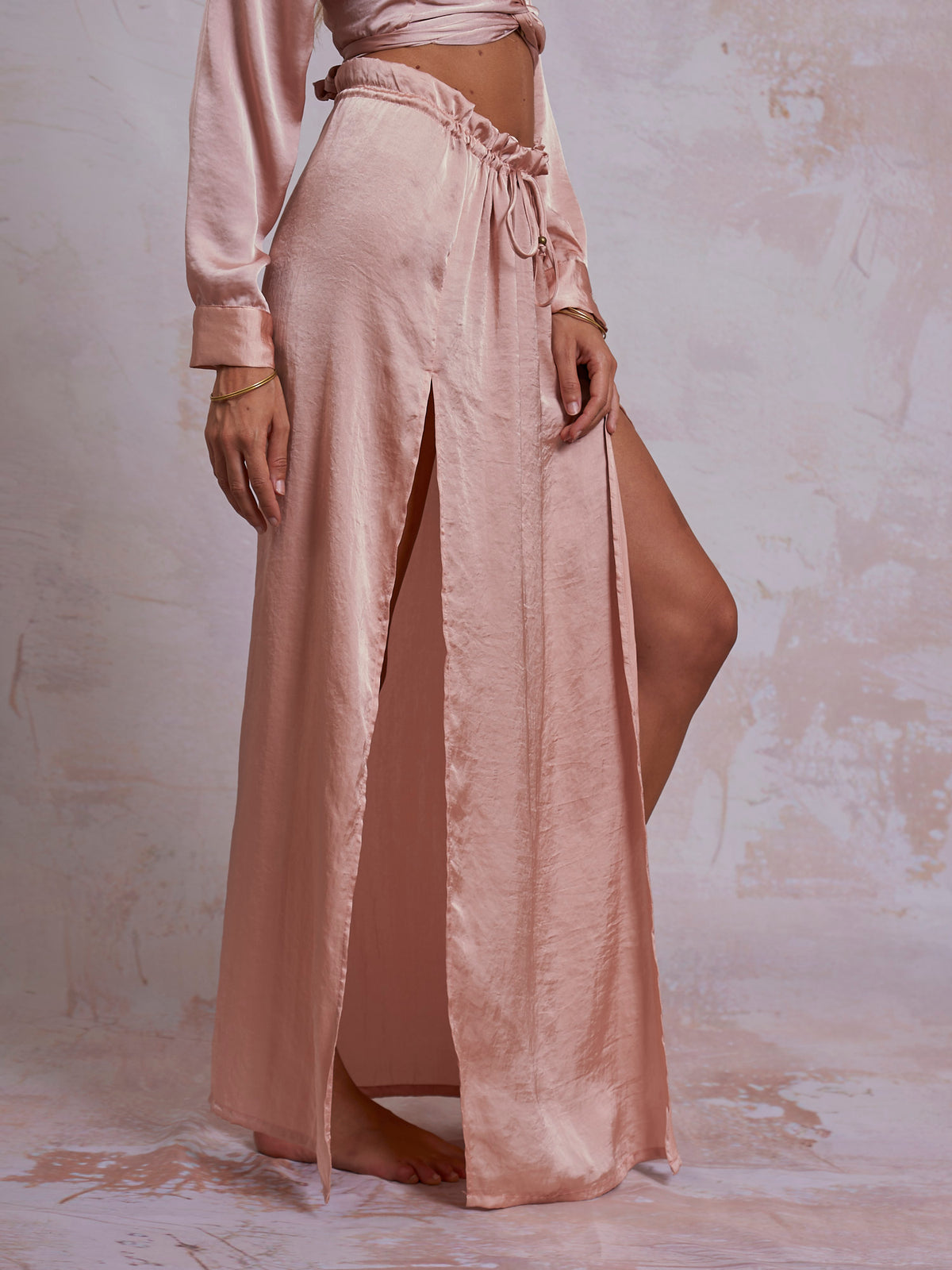 Blush Satin Cleo Skirt