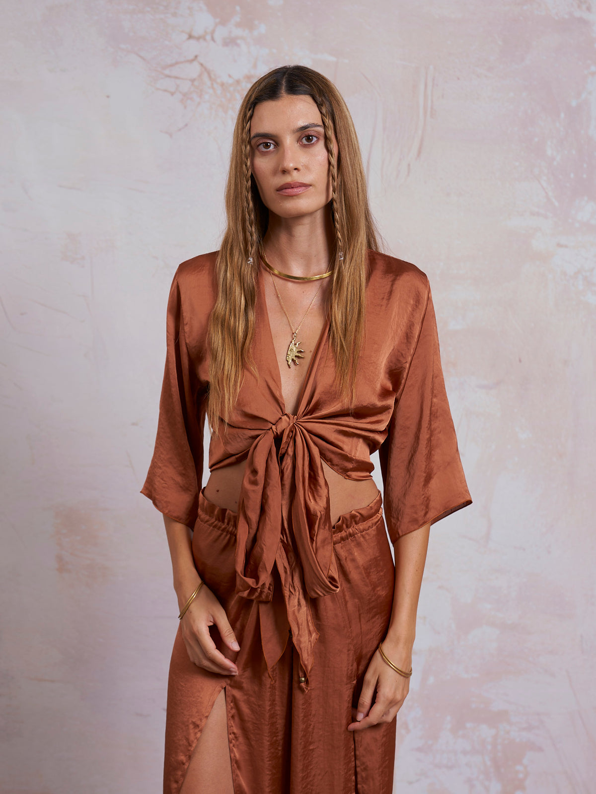 Copper Satin Freya Top
