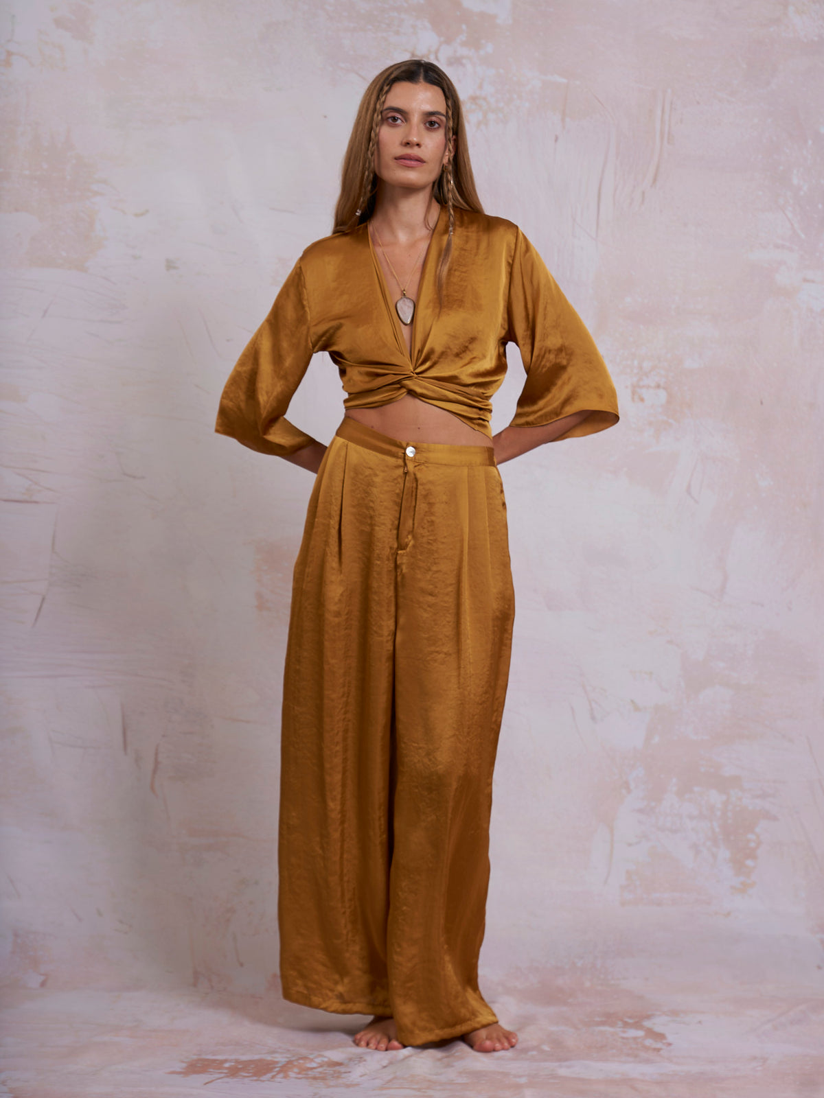 Gold Satin Freya Top