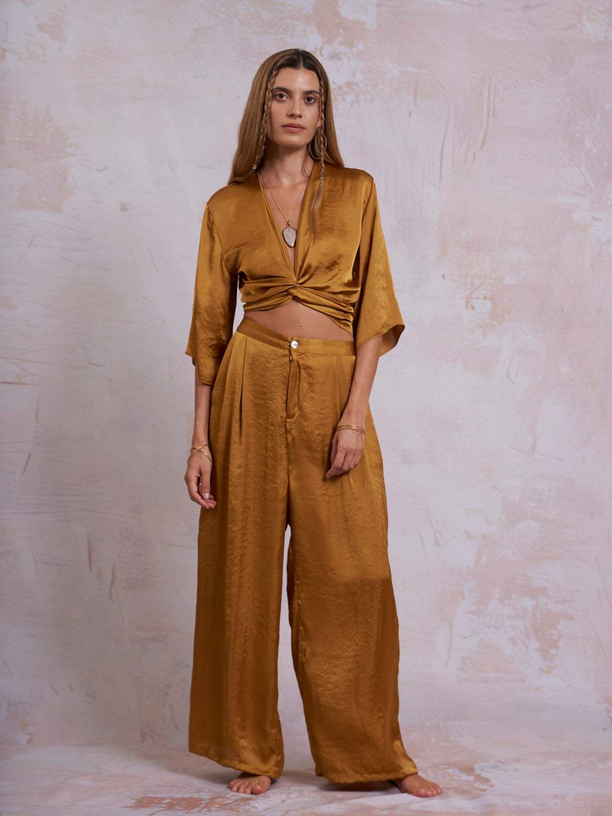 Gold Satin Freya Top