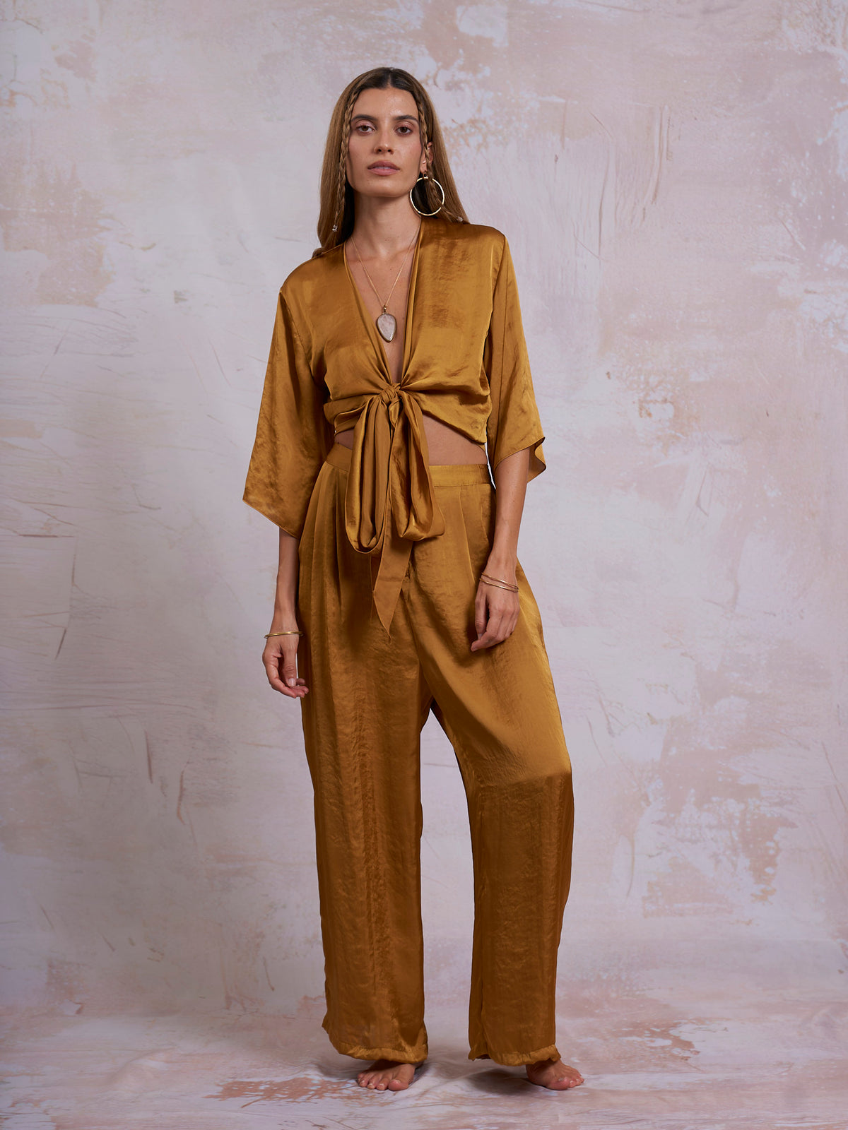 Gold Satin Freya Top