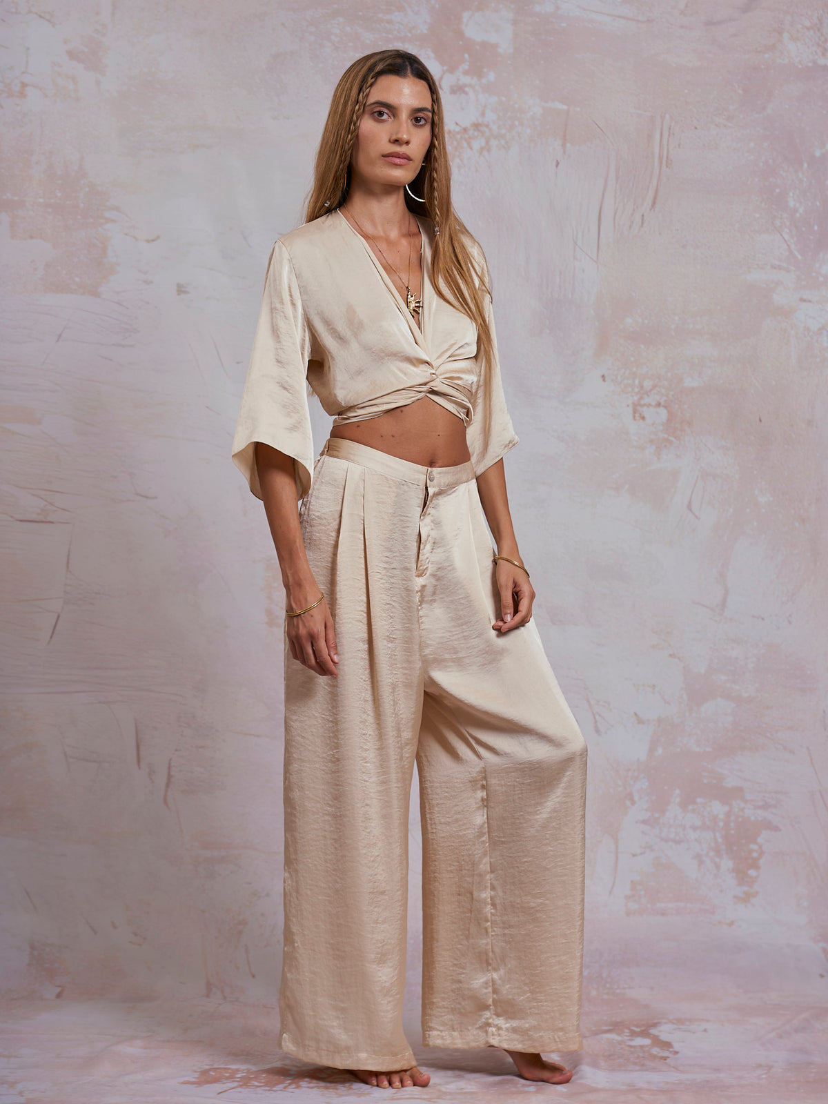 Ivory Satin Freya Top