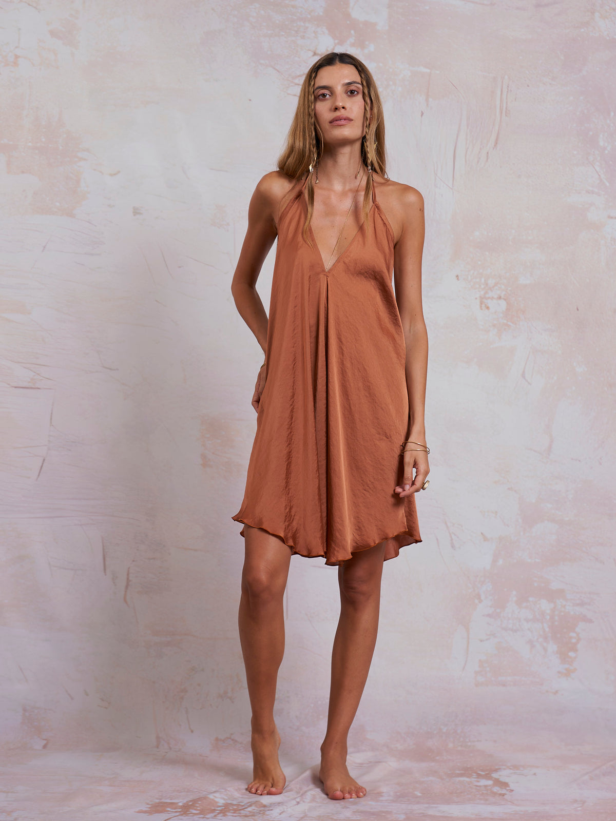 Copper Satin Ibiza Dress