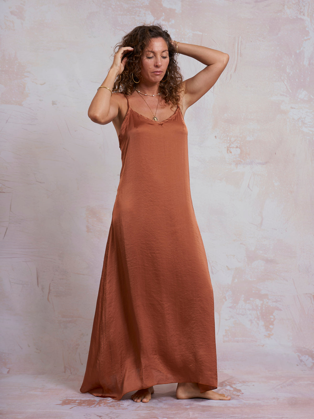Copper Satin Luna Dress