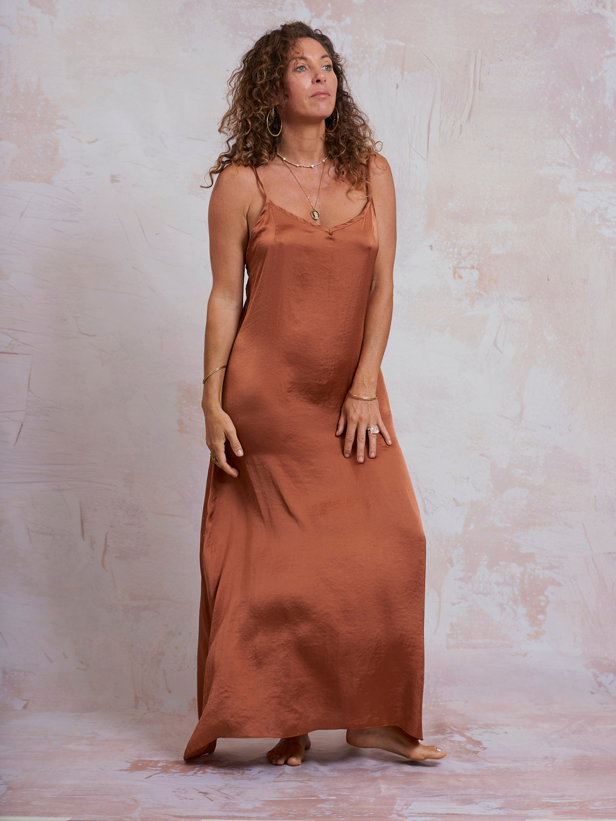 Copper Satin Luna Dress