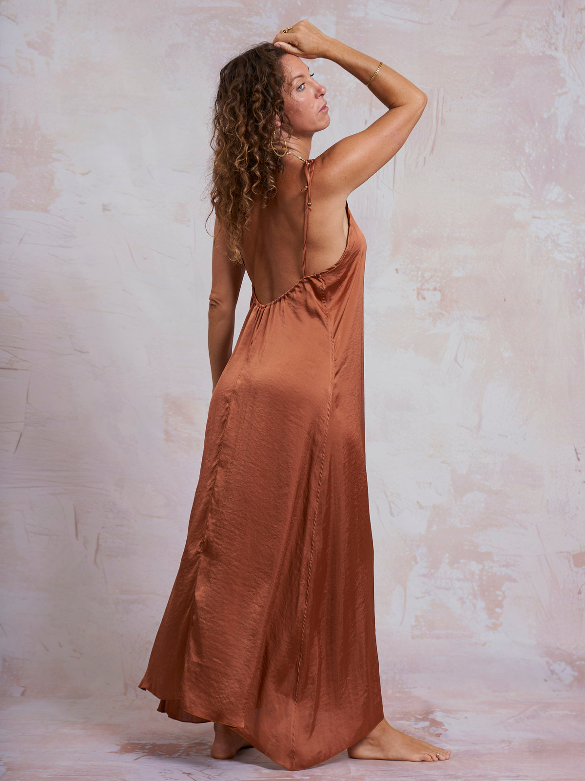 Copper Satin Luna Dress