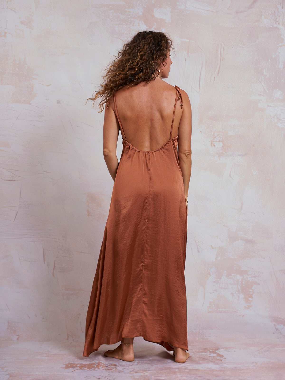 Copper Satin Luna Dress