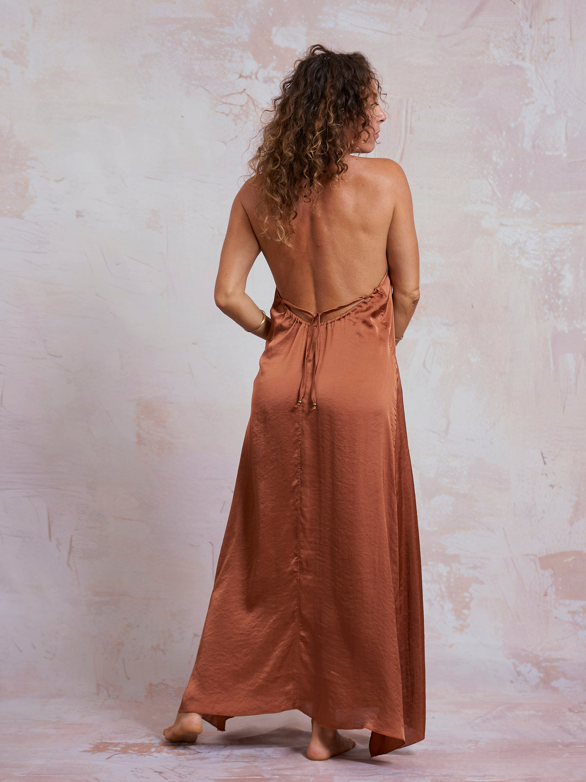 Copper Satin Luna Dress